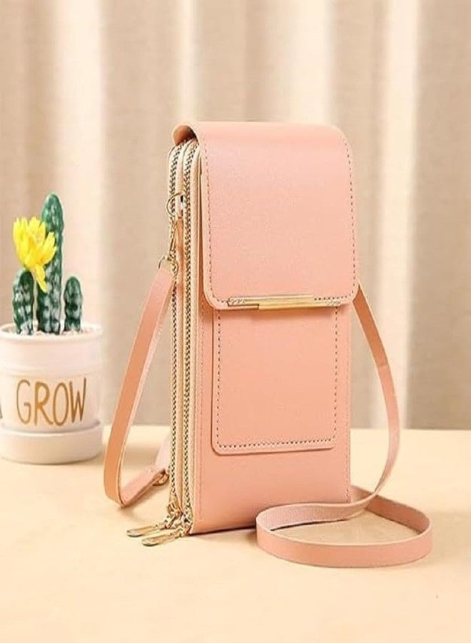 Jenon PU Leather Cell Phone Crossbody Bag with Clear Touch Screen Window, Small Shoulder Sling Phone Pouch for Women with Adjustable Strap and Multiple Storage Pockets - Image 2